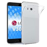 EAZY CASE LG V30 Schutzhülle Silikon, Ultra dünn, Slimcover, Handyhülle, Silikonhülle, Backcover, Durchsichtig, Klar, Transparent