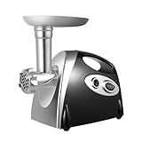Fleischwolf Elektrisch, 2800W Fleisch Maschine, Schwarz Fleischwolf mit Wurstfüller, Multi Küchenmaschine, 3 in 1 Edelstahl Fleischwolf Meat Grinder mit 3 Mahlplatten für den Hausgebrauch