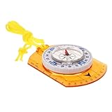 Hemobllo Outdoor Kompass Outdoor Wanderkartenkompass Orientierungskompass Wander Rucksackkompass Wanderkompass Basiskompass Hochpräziser Kompass Taschenkompass Orange Acryl