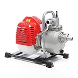 XPOtool Benzin Wasserpumpe 1,47 kW 15.000l/h 35m Förderhöhe, 38 mm Anschluss (1,5'), Gartenpumpe Motorpumpe mit 2-Takt-Motor