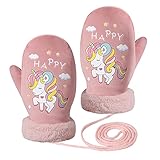 TAGVO Winter Kleinkind Fäustling Handschuhe, Fäustel für Mädchen Jungen, Wasserabweisend und Warme Baumwoll Handschuhe Wolle Gefüttert Kleinkind Strickhandschuh für Außenaktivität