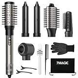 6 in 1 Airstyler, Ionen Föhn, Multifunktionaler Hairstyler, 110000 U/Min, Professioneller Warmluftbürste, Lockenstab Automatisch, Glätteisen, Zum Styling, Volumisieren, Locken und Glätten