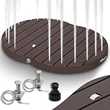 CCLIFE Gartendusche Aussendusche Bodendusche Outdoor, Außendusche Garten Dusche Mit Fußrad, Fontänenhöhe 4m, rutschfeste Wetterfest Braun, CushHom