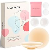 Lillypads® Premium Nippelpads – DAS ORIGINAL – Selbstklebende Nipple Cover für Frauen – Wiederverwendbare Nipple Pads – 8cm – Klebe BH – Für Tiefen Rückenausschnitt – Nude