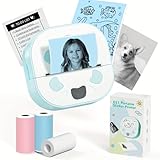 Felicidade Aufkleber-Drucker, Mini-Fotodrucker, Bluetooth tragbarer Aufkleber Maker mit 3 Rollen Papier, Druck Pod tintlose Thermodrucker, Impresora Portable für Notizen, DIY, Kinder Geschenk