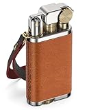 VVAY Edles Mini-Benzin Feuerzeug mit Lederbezug - ​​ohne Benzin geliefert