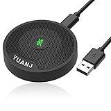 Yuanj USB Mikrofon PC für Konferenz, Yuanj Konferenzmikrofon 360º Spracherkennung Plug & Play, PC Tischmikrofon Kompatibel mit Mac OS Windows 7/8/10, für konferenz, Skype, Aufnahme