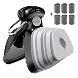 ORIA Tragbare Hundekotgreifer, Pooper Scooper, Faltbarer Hundekotschaufel mit Abfallsäcken Haustier-Toilette Abfallaufbewahrung Poop Scoop, 6 STK. Pet Poop-Taschen, Poop Remover Abholwerkzeug - Grau