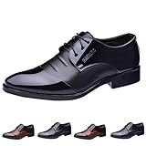 Anzugschuhe Herren Oxford Derby Schuhe Brogues Lederschuhe Hochzeitsschuhe Schnürhalbschuhe Klassischer Business Schnürschuh Männer Anzugschuhe Hochzeit Blau Gold Grau Rot Schwarz