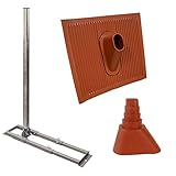 Premium X Profi X100-48 SAT Dachsparrenhalter 100 cm Mast 48 mm Stahl feuerverzinkt Sparren-Halterung für Satelliten-Antenne Satellitenschüssel mit ALU Dachabdeckung Manschette rot