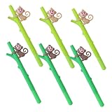 Gadpiparty 6 Stück Teiliges Gelstift mit Niedlichen Affen Motiven Sanfte Tintenroller für Schule und Büro Langlebige Schreibstifte und Dunkelgrün für Notizen und Zeichnungen