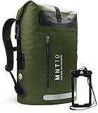 MNT10 Wasserdichter Rucksack mit vertikaler Vordertasche 35L & 55L | Rückseite mit EVA-Polsterung | Innenfach mit Reißverschlusstasche und Schlüsselhalter | inklusive Handyhülle (Dark Green, 35L)