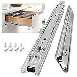 AOLISHENG Schubladenschienen Vollauszug 400mm Schwerlastauszug mit 45 kg Tragkraft für Küchenschränke und Möbel,Weiß,1 Paar(5er Set)