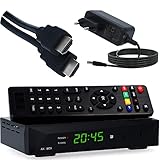 RED OPTICUM HD Sat Receiver für Satellitenschüssel mit Aufnahmefunktion, AAC-LC Audio, PVR, HDMI, SCART, USB, Coaxial - Timeshift & Einkabel tauglich - SBox Satelliten Receiver Set + HDMI Kabel