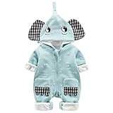 WYTbaby Baby Schneeanzug Winter Overall Fleece verdicken Strampler, Dinosaurier Spieler für Baby-Mädchen Jungen 6-9 Monate, Grün