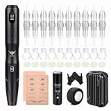 TATELF S20 Permanent Make up Maschine Kabellos mit 10 Stück Patronennadeln Microblading Zubehör für Lip Eyeliner Ombre Powder Brows Microshading Zubehör
