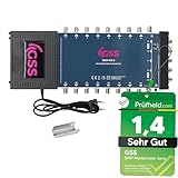 [ Test SEHR GUT *] GSS 5/16 Multischalter für Quattro & Quad LNB, Multiswitch für 1 Satelliten & 16 Teilnehmer komplett (TV, Sat-Receiver), Matrix, HD 4K UHD, für Satellitenschüsseln Sat Anlage