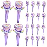 ERINGOGO 50 Stück Feenstabballon Stöcke Party geformt Willkommen Glücklich metallisch Ballongas luftballons Aufblasbare Folienballons Geburtstagsballons aus Folie Aluminiumfolie Violett