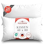Pullman Kopfkissen 40x80 cm – 2er Set Hotelqualität Mikrofaser Kissen für Alle Schlafpositionen, Allergiker Schlafkissen mit 500 g Füllmaterial, Oeko-Tex zertifiziertes Bett Kissen (40 x 80)