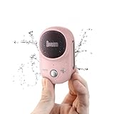 Divoom Itour-S Mini Wearable Bluetooth-Lautsprecher mit Mikrofon, Clip On Portable Lautsprecher, Big Audio und Punchy Bass, IP67 wasserdicht, für Baustelle Workshop im Freien Klettern (Rosa)