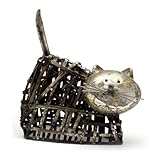 Fabulous Felines Metall Katze Skulptur Figur Statue Gedrehte Eisen Katze Ornament für Haus und Garten für Tierliebhaber (Katze liegend)