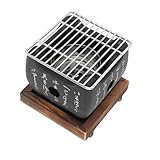 BBQ-Grill Im Japanischen Stil, Tragbarer Hibachi-Grill Im Freien, Japanischer Yakitori-Tischgrill für Grillparty, Camping, Picknick, Grillzubehör (19,5 x 18 cm / 7,7 x 7,1 Zoll)