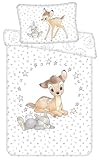 Bettwäsche Baby Bambi Stars, Disney, Bettbezug 2-teilig, 100 x 135 cm + Kissenbezug 40 x 60 cm, 100% Baumwolle