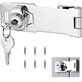 Schrank Schloss, 100 mm (4 in) Überfalle Abschließbar mit Schlüsseln, Rostfreie Stähle Hasp Lock Vorhängeschloss Torriegel, Möbelschloss mit Schlüssel Schloss Vorrichtung