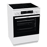 Gorenje GEC6C 40 WD Elektro-Standherd mit Glaskeramik-Kochfeld, 60cm, 71 Liter, Schnellaufheizung, PerfectGrill, Pizzamodus, AquaClean, weiß