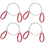HJZHII 4 Stück 80cm Edelstahl Drahtsäge, Handkettensäge Schneidedraht Kettensäge Hand Seilsäge Taschensäge Schlaufen Taschen Drahtsäge für Gartenarbeit Outdoor Camping Handlich Schnell Verstaut (Rot)