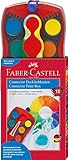 FABER-CASTELL 125030 - Farbkasten CONNECTOR mit 12 Farben, inklusive Deckweiß, Pinselfach und Namensfeld, rot, 1 Stück