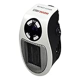 STAYWARM 500 W Plugin Local (2 m²) Power Heater / 2 Lüftergeschwindigkeiten / 15 - 30 C Temperaturregelung / 1-12 Stunden Timer / automatische Abschaltung - F2210WH