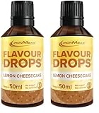 IronMaxx Flavour Drops - Lemon Cheesecake 50ml | kalorienfrei & zuckerfrei | vegane Aromatropfen zum süßen von Lebensmitteln | praktischer Tropfer-Verschluss (Packung mit 2)