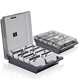 dabinzhijia Visitenkartenbox, Visitenkarten Aufbewahrungs Box Transparent, Visitenkartenhalter Organizer Box mit Deckel, Maximale Kapazität 1000 Karten
