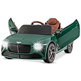 COSTWAY Bentley Elektroauto für Kinder, 12V Kinderfahrzeug mit Fernbedienung & Licht & Musik & USB, Kinderauto Elektro, Elektrofahrzeug für Kinder ab 3 Jahren (Grün)