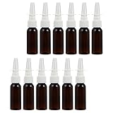 Generisch 12 Stück 30ml Nachfüllbare Kosmetik Sprühflaschen mit Nasenspray Zerstäuber Braune Flüssigkeits Subflaschen aus Langlebigem Material Praktisch für Reisen und Ätherische Öle