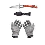 Set mit Austernmesser und Schnittfeste Handschuhe Austernöffner und Schnittschutzhandschuhe für Muscheln oder Hartkäse geeignet - Oyster Knife (Küche, Gartenarbeit, DIY) (Mittel)