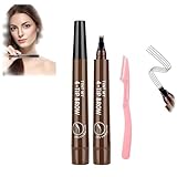 Lightsbetter Waterproof Brow Pen, Lightsbetter Eyebrow Pencil, Lightbetter Eyebrow, Natural Eyebrow Pen Lightsbetter, 4 Tipped Precise Brow Pen (a)