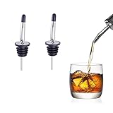ZHjuju Edelstahl Wein Spirituosen-Ausgießer, 2 Stück konische Ausgießer mit Silikon-Staubkappen für Olivenöl-Kaffee-Sirup-Essig-Flaschen