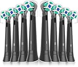8er IO Sanfte Reinigung Aufsteckbürsten Kompatibel mit Oral B iO Elektrischen Zahnbürstea, Sensitiv IO Zahnbürste Aufsätze Geeignet für Oral B iO 3/4/5/6/7/8/9/10 (Schwarz)