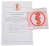 Generisch Set 25x Seepferdchen Abzeichen eckig + 25x Urkunde Frühschwimmer Stoffabzeichen