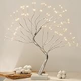 DELICHTER Lichterbaum Lichterzweige für Innenbereich 108 Warmweiß LEDs Bäumchen, Bonsai Licht Deko Verstellbare Äste, USB/Batteriebetriebe Baum Lampe Dekobaum Belichtet Baumbeleuchtung Weihnachtsdeko