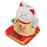 Winkende Glückskatze Glückskatze Winkekatze Licht Induktion Kunststoff Chinesische Willkommenskatze Ornament für Zuhause Autos Blau (Gelb)