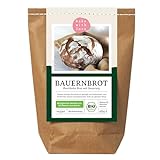 Bauernbrot Bio Backmischung - Brotbackmischung für Sauerteigbrot - Brot mit Sauerteig backen Brotbackautomaten geeignet - Bake with Love - (1er Pack)