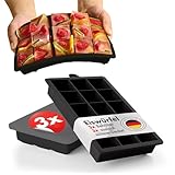 Blumtal Eiswürfelformen Silikon 3er Set - 15er Eiswürfelform mit Deckel - BPA-freie Silikon Eiswürfelform - Ice Cube Tray lebensmittelecht - Ice Tray - Schwarz