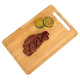 Schneidebretter aus Holz - Bambus Servierplatte | Gemüse Zubereitungsbretter | Wendbare Dick Bretter aus Hartholz, Schneidebrett aus Bambus in Lebensmittelqualität für tra