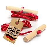 com-four® 2X Schlittenleine mit Holzgriff, Rodelzubehör Zugseil für Schlitten, Dreirad oder andere Kinderfahrzeuge, Premium Made in Germany!