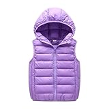 Generisch 2025 Kind Kinder Kleinkind Baby Jungen Mädchen Ärmellose Winter Feste Mäntel Kapuzenjacke Weste Oberbekleidung Outfits Kleidung Sweater Damen (Purple 5-6 Years)