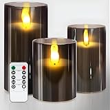 LED-Kerzen Mit Fernbedienung - Flammenlose Teelichte Mit Timer, Batteriebetriebene Stumpenkerzen Aus Acryl, Simulierte Elektrische Kerzen für Weihnachtsdeko, Hochzeiten, Partys - 3er-Set