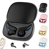 Unsichtbare kabellose Schlaf-Ohrhörer für Seitenschläfer, winzige Bluetooth 5.3-Kopfhörer, ultraklein, Geräuschunterdrückung, sichere Passform für Schlafen, Arbeit, Reisen (schwarz)